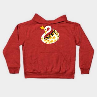 Crowned Royal Swan Kids Hoodie